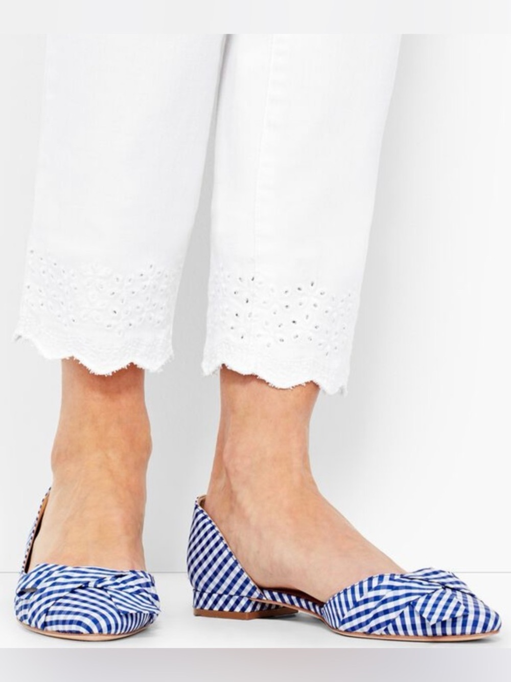 TALBOTS FLAWLESS SCALLOP-HEM DENIM SLIM ANKLE - WHITE Sz. 16W - Picture 3 of 10